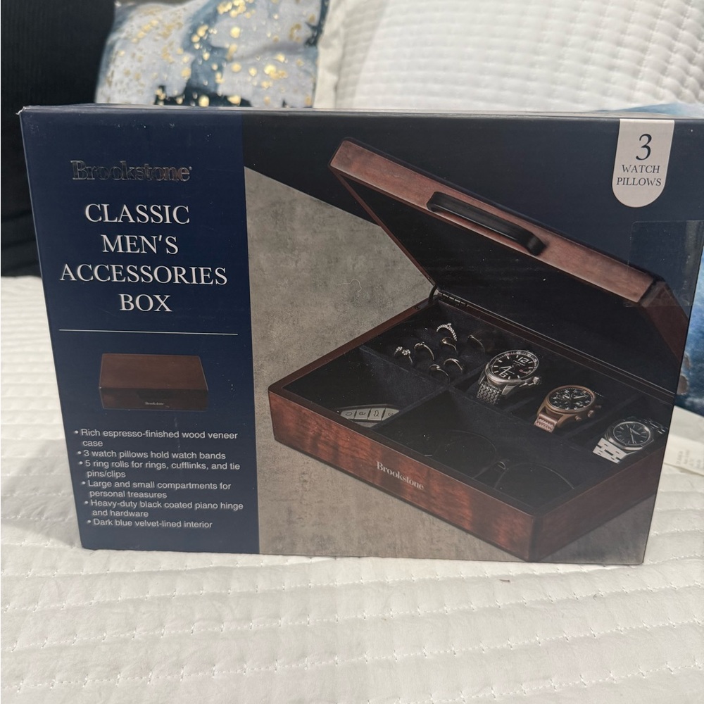 Classic Men’s Accessories Box - Dark Wood